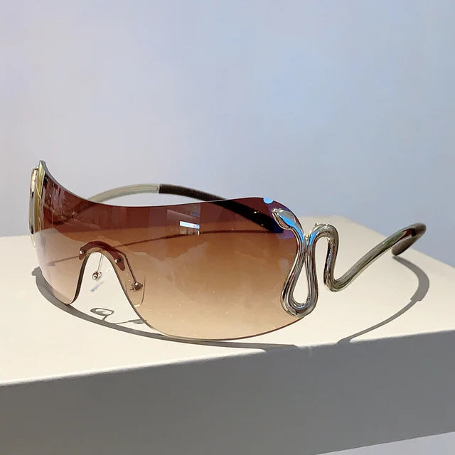 Snake Shape Gradient Sunglasses – Trendy Y2K Fashion Shades Eyeware