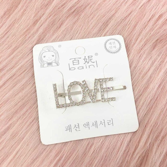 1PC Bling Letter Hairpins Headwear