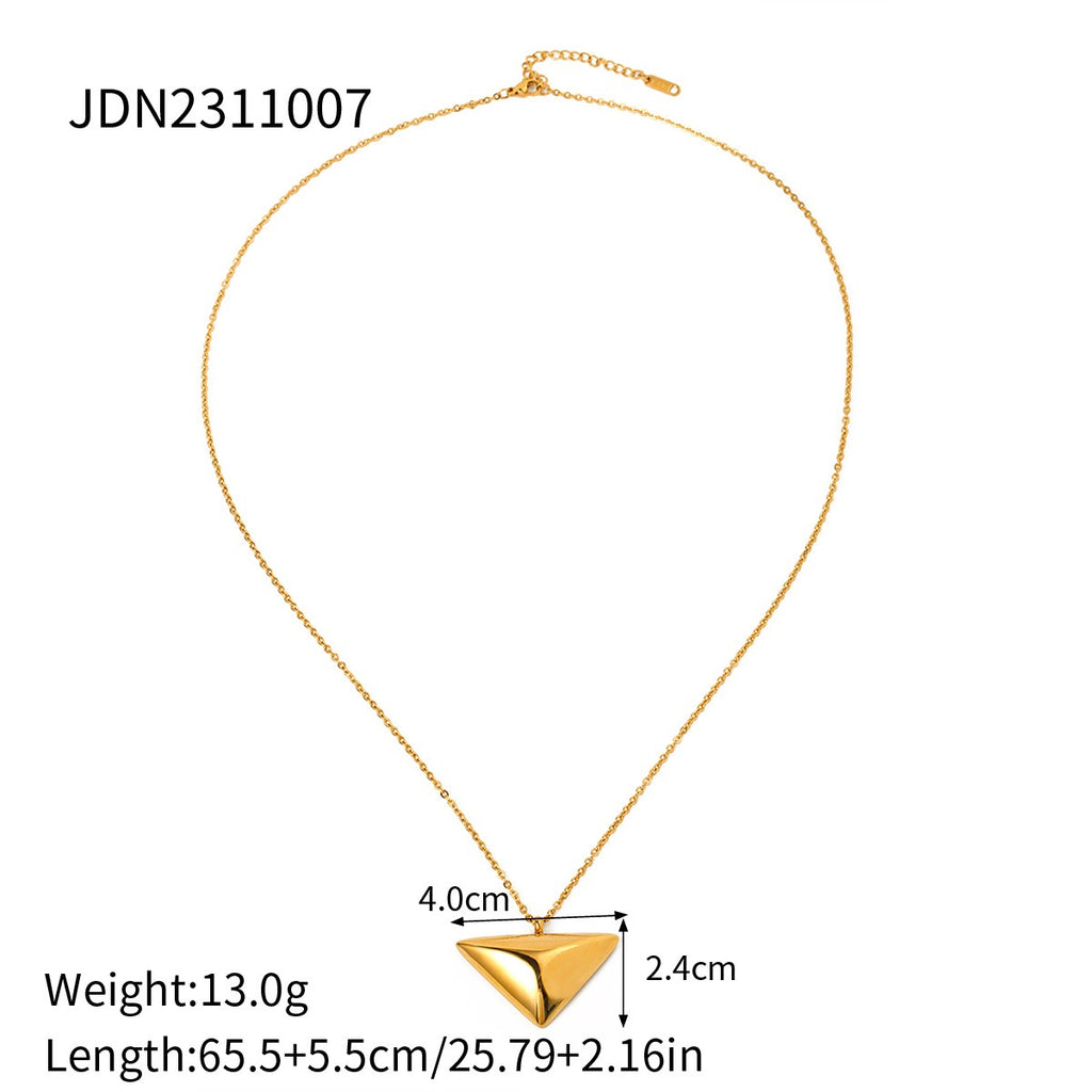 Gold Triangle Pendant Necklace – Minimal Statement Jewelry