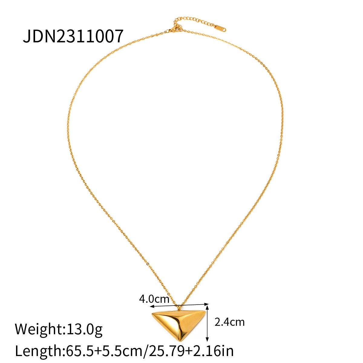 Gold Triangle Pendant Necklace – Minimal Statement Jewelry